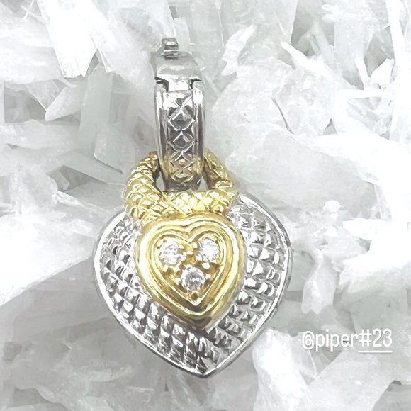 Judith Ripka JR TWO Diamond Heart-shaped Pendant Enhancer